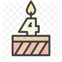 Four Birthday Cake  Icon