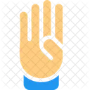 Four Finger Hand Sign High Five Icon
