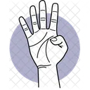Four Finger Finger Fingers Icon