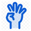 Four Fingers Gesture  Icon