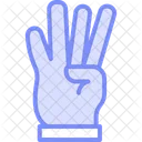 Four Fingers Hand Icon