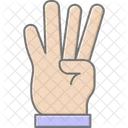 Four Fingers Lineal Color Icon Icon