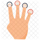 Four Fingers Tap Hand Gesture Icon