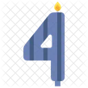 Four Number Candle Candle Number Four Number Icon