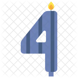 Four Number Candle  Icon