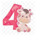 Four Cartoon Number Icon
