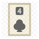 Four Of Clubs Poker Card Casino Icon