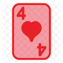 Four Of Hearts  Icon