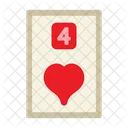 Four Of Hearts Poker Card Casino Icon