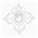 Four Petals Flower Botanical Sharp Petals Icon