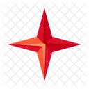 Star Twinkle Four Point Star Red Sparkle Icon
