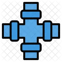 Pipe Four Way Water Icon