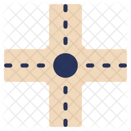 Four way intersection  Icon