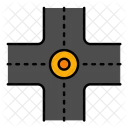 Four Way Intersection  Icon