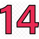 Fourteen Numbers Numeric Icon