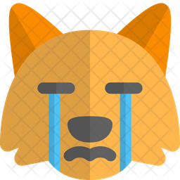 Fox Crying Emoji Icon - Download in Gradient Style