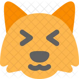 Fox Grinning Squinting Emoji Icon