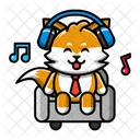 Fox Listening Music Cute Fox Fox Icon