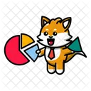 Fox Showing Pie Chart Fox Cute Fox Icon