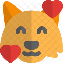 Fox Smiling With Hearts Emoji Icon