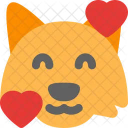 Fox Smiling With Hearts Emoji Icon