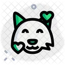 Fox Smiling With Hearts  Icon