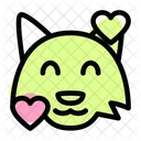 Fox Smiling With Hearts Icon