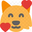 Fox Smiling With Hearts  Icon