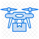 Frachtdrohne Drohnenlieferung Quadrocopter Versand Symbol