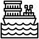 Frachtschiff Transport Verteilung Symbol