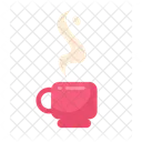 Fragrant steaming drink in coffee cup  Icon