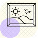 Framed Landscape Minimal Outline Icon