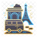 France Landmark Travel Icon
