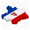Francia Mapa Pais Bandera Icono