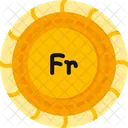 Franco Moeda Da Africa Ocidental Simbolo Do Franco Ícone