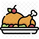 Frango assado  Ícone