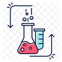 Reação química em frasco de laboratório  Ícone