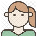 Frau Avatar Pferdeschwanz Symbol