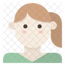 Frau Avatar Pferdeschwanz Icon