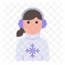 Winter Avatar Benutzerprofil Menschen Frau Icon