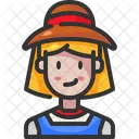 Frau Landwirt Job Symbol