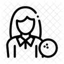 Frau Spieler Bowling Symbol