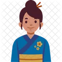 Frau in traditioneller japanischer Kleidung  Symbol