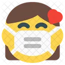 Frau Liebt Emoji Mit Gesichtsmaske Emoji Symbol