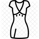 Damenkleid Kurzes Kleid V Ausschnitt Kleid Symbol
