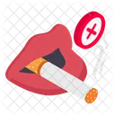 Weiblich Rauchen Keine Zigarette Icon