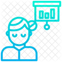 Frau Prasentation Balkendiagramm Icon