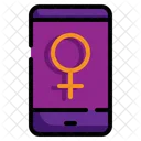 Frauentag Handy Kommunikation Icon