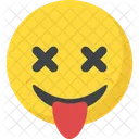 Verruckt Zunge Frech Symbol