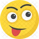 Verruckt Zunge Frech Symbol